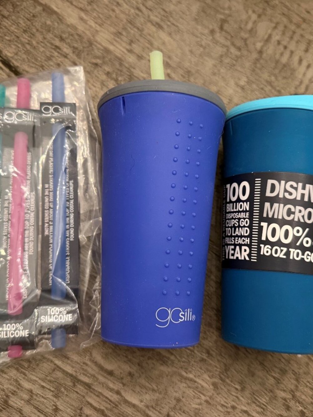 goSili reusable silicone drinking cups and straws bundle